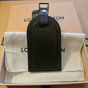 SOLD Louis Vuitton Brown Leather Luggage Tag